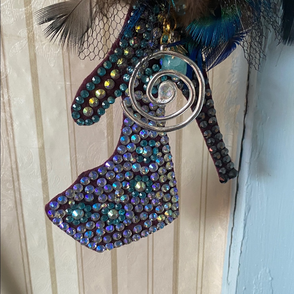 Crystal Embellished Feather Statement Decoration - image 3